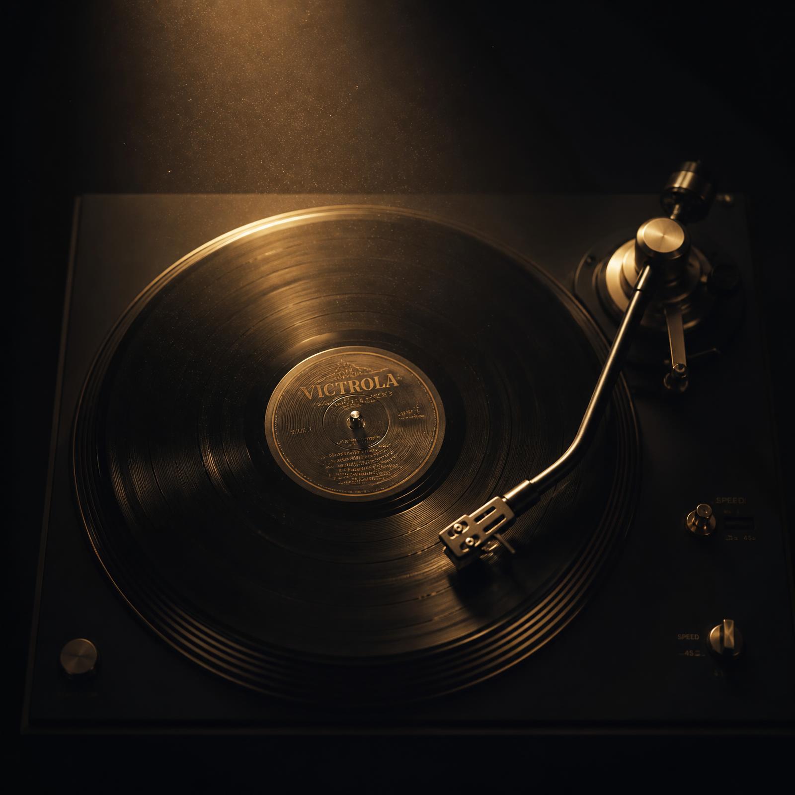 Vinyl record on turntable